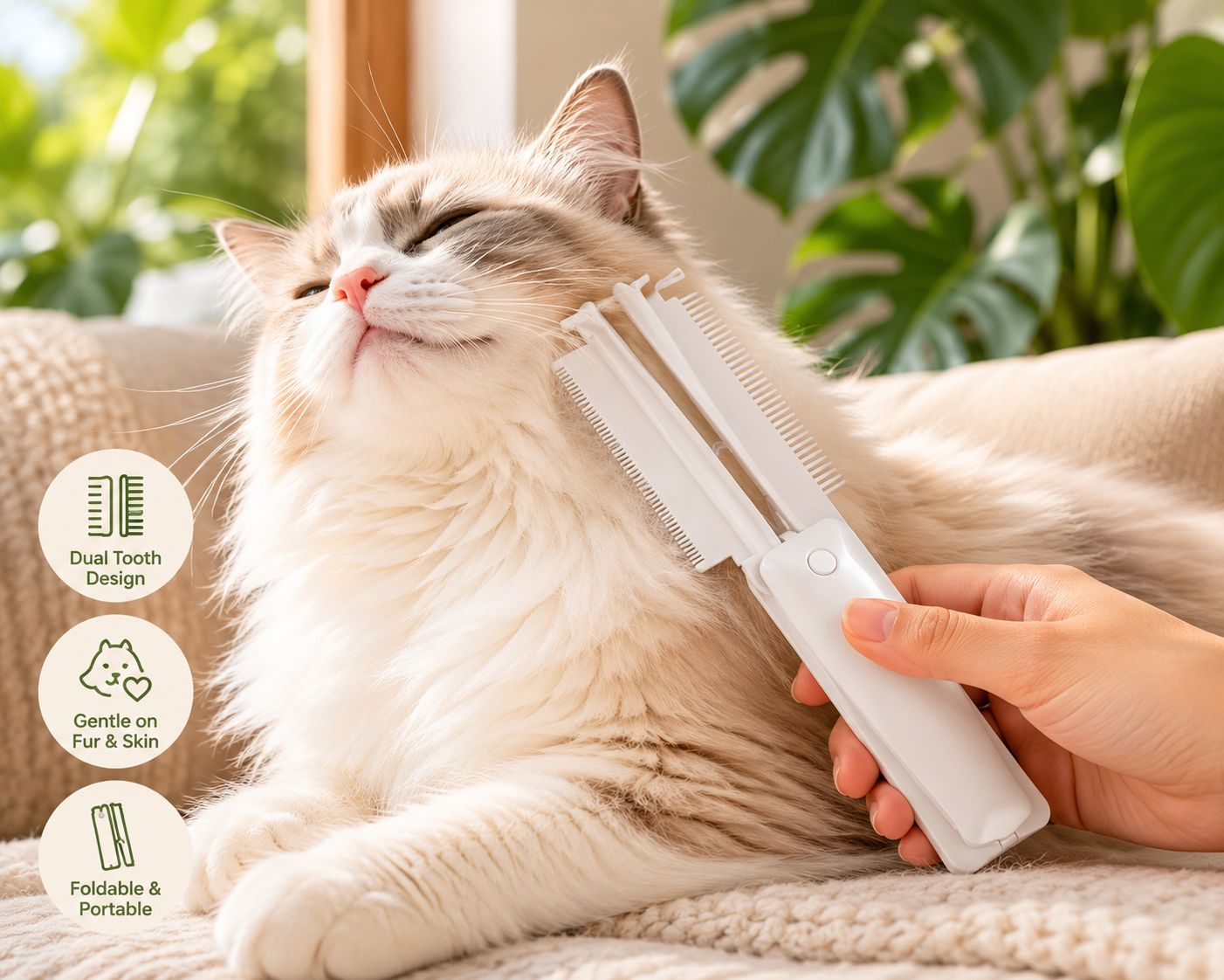 Pet Hair Removal Grooming Brush