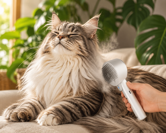 FurZoo Pet Steam Spray Grooming Brush UV