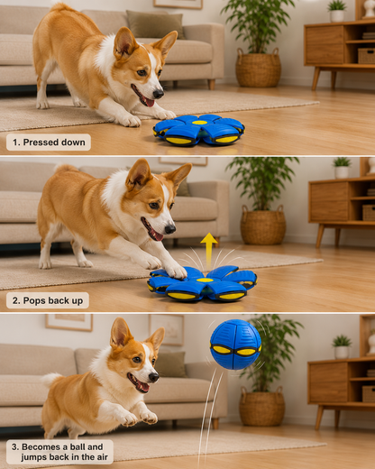 FurZoo LED Flying Saucer Ball for Dogs