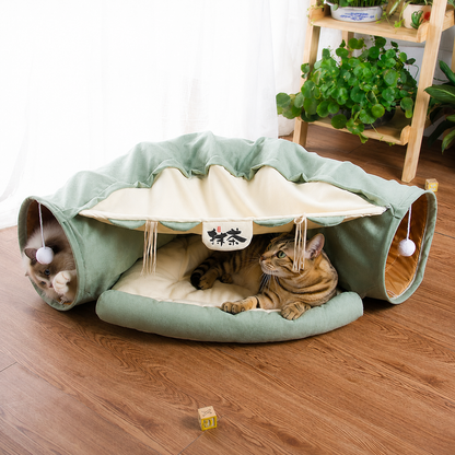 FurZoo Pop-Up Cat Tunnel with Mat